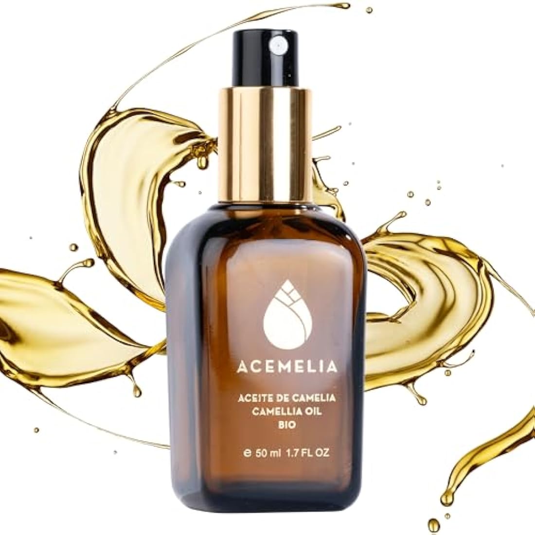 Camellia Oil Bio - 50ml - 100% Natural-Hydrating and Nourishing for Face, Hair, and Body-Antioxidant and Rejuvenating Properties-Instant Absorption Dry Oil-Extracted Cold in Spain