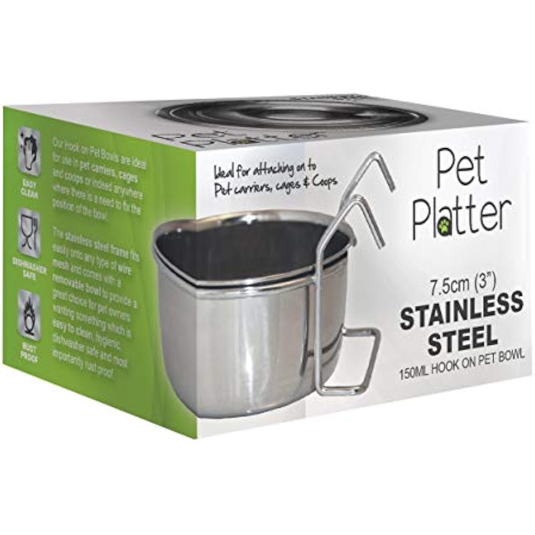 Pet Platter Hook On Pet Bowl, 900 ml