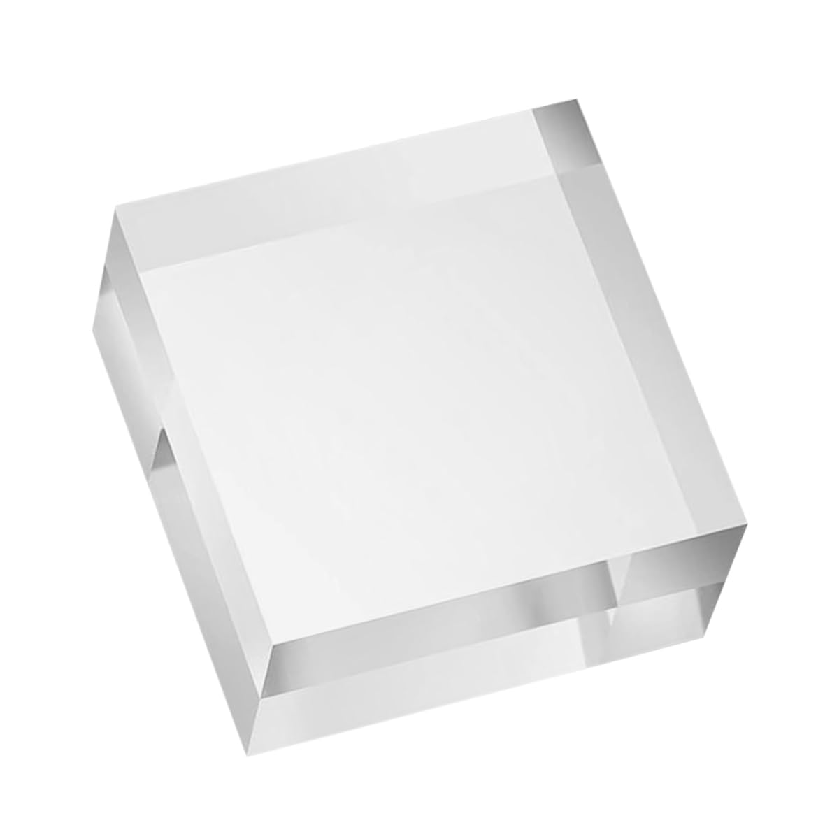 Enwye 6Pcs Clear Acrylic Cube 5.08 X5.08 X 2.5cm Acrylic Square Display Blocks Square Clear Polished Display Cube Block for Ring Jewelry Showcase