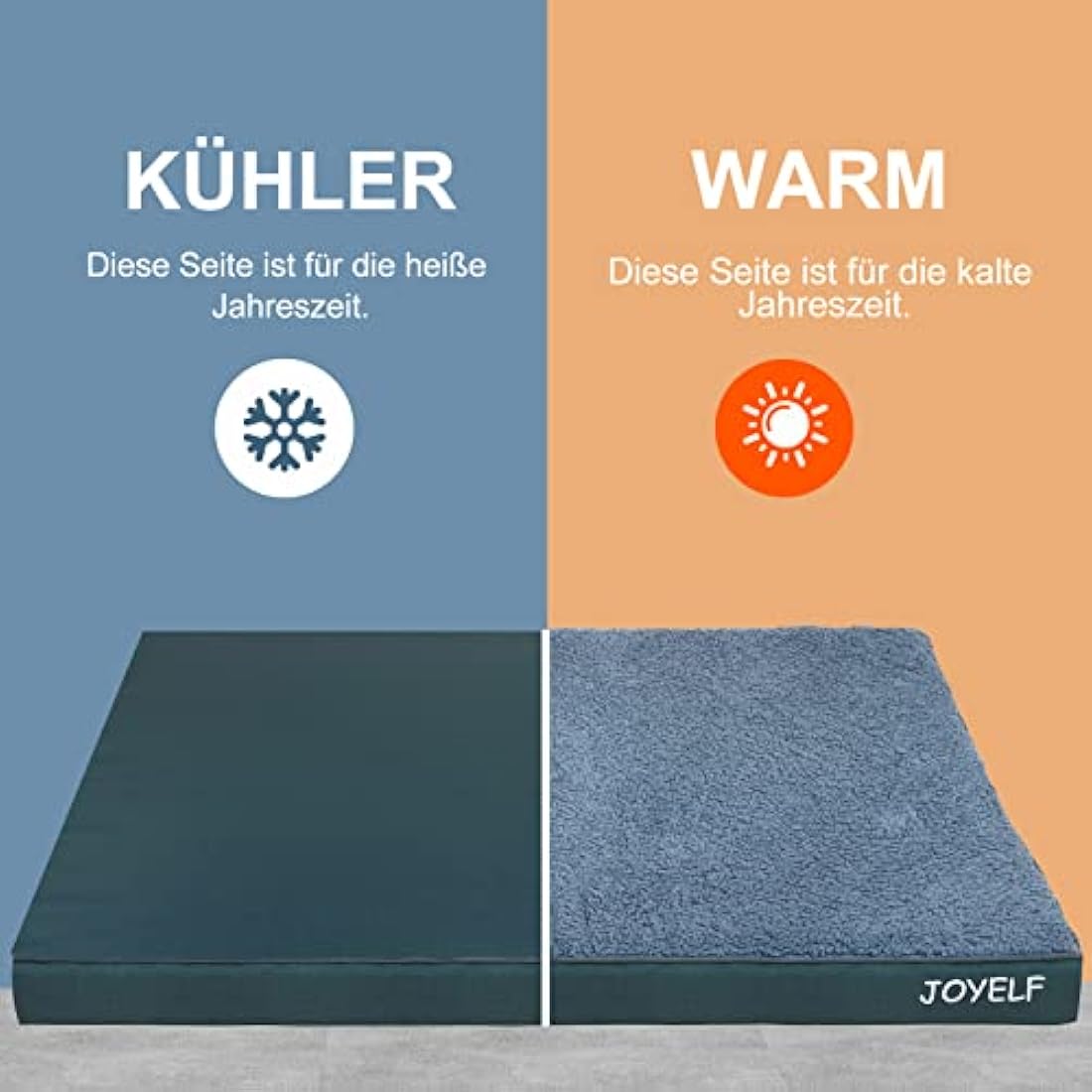 JOYELF XXLarge Dog Crate Bed - Orthopedic Dog Bed Mat, Waterproof Egg Crate Foam Pad with Removable Cover, Squeaker Toy Gift