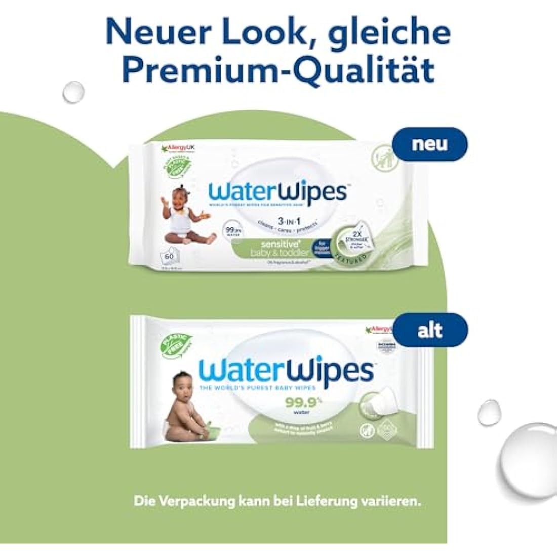 WaterWipes Sensitive+ Baby & Toddler Wipes, 720 Count (12 Packs), 3-In-1 Cleans, Cares, Protects, 99.9% Water, Textured Clean, Unscented