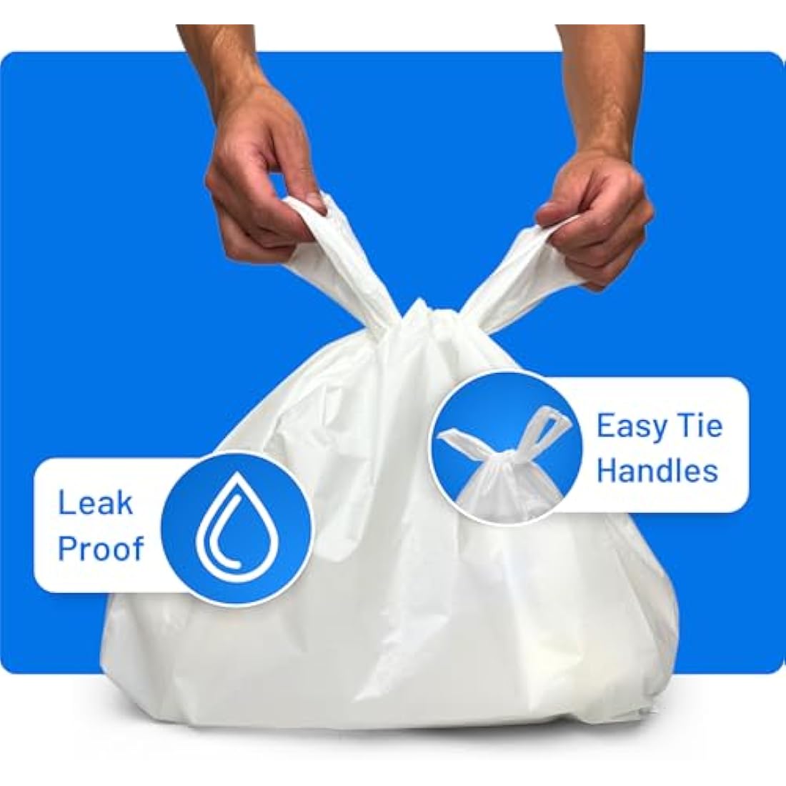PWgoods Plastic Carrier Bags White - Standard Retail Size 13x19x23, 1000 Pack, Heavy Duty Large Carrier Bag with Handles, Groceries Retail Shopping Takeaway Bin