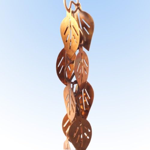 Monarch Copper Cascading Leaves Rain Chain