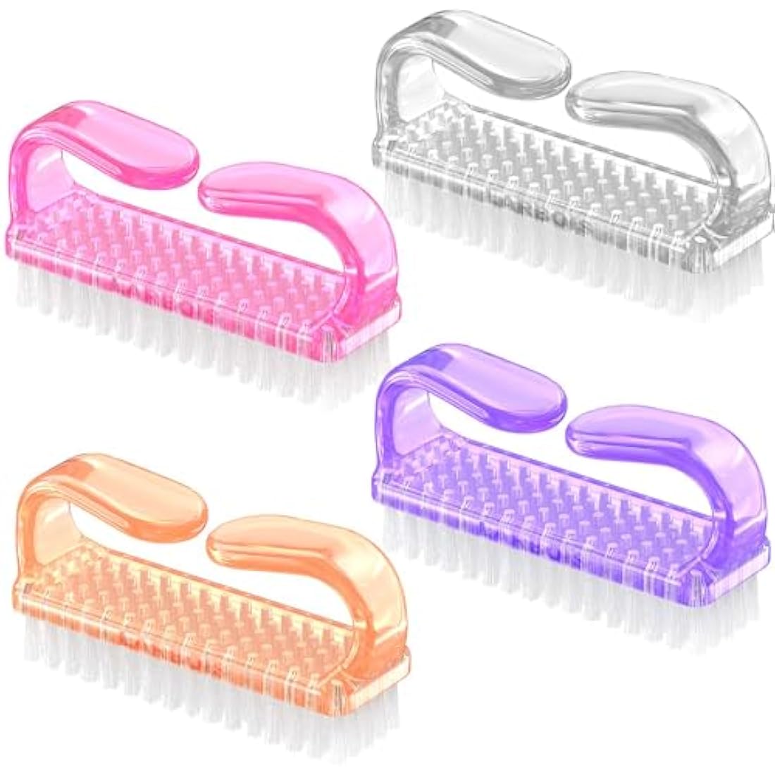 Larbois Nail Cleaning Brush, Plastic Handle Scrubbing Brush with Soft Bristles for Hand Toes Nail Home Garden Salon Use