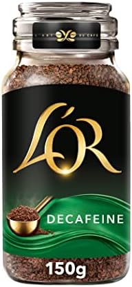 L'OR Decaf Instant Coffee 150g (Pack of 6 Jars, Total of 900g)