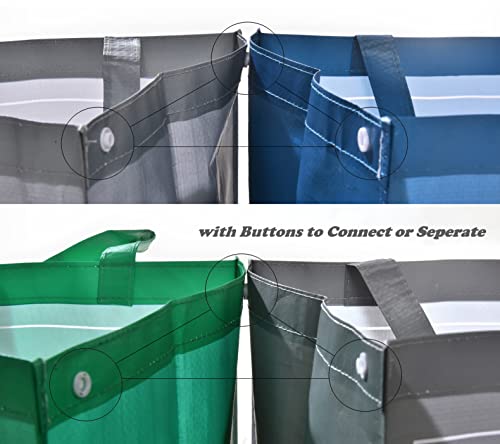 NYS CLOUD - Reusable Recycling Bin Bags, 3-Pack Indoor and Outdoor Separate Waste Sorting Organizer, Waterproof Recycle Bins for Kitchen Home Office