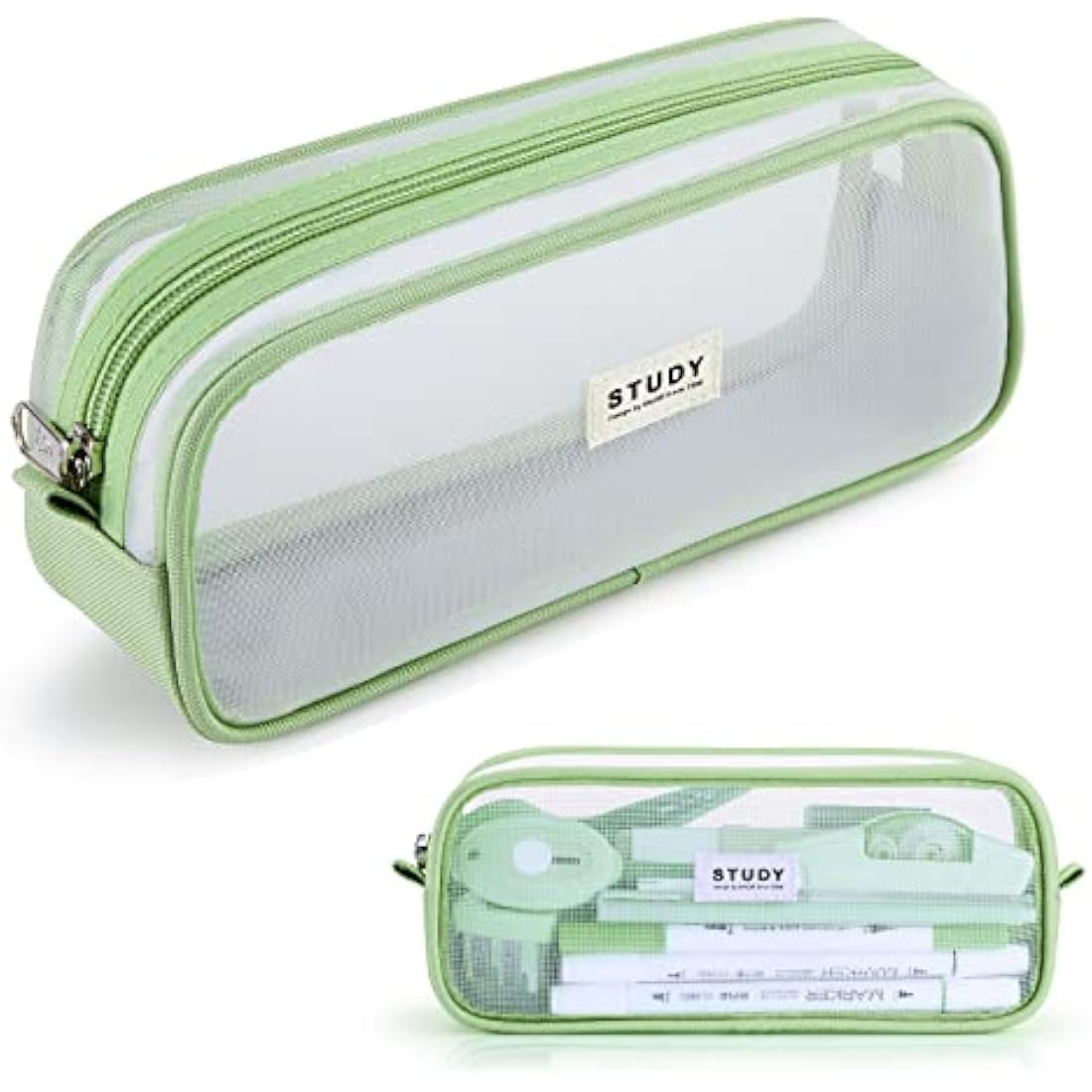 KALIDI Clear Pencil Case Large Pen Bag Stationery Pouch Cosmestic Make up Bag for Student School College Office