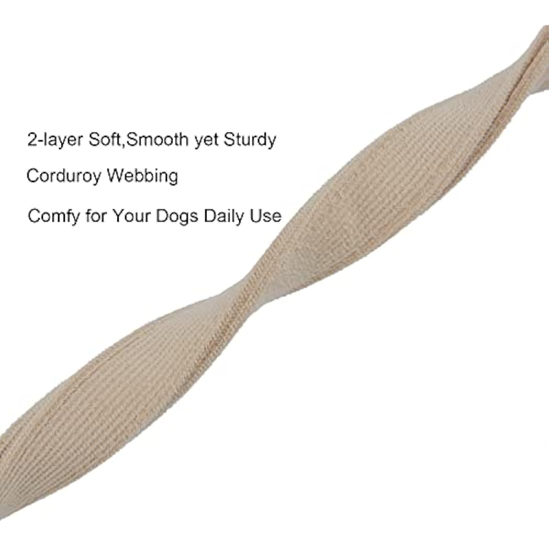YUDOTE Ultra-soft Dog Collar Natural Cotton Corduroy Made for Small Dogs with Sensitive Skin,Creamy White