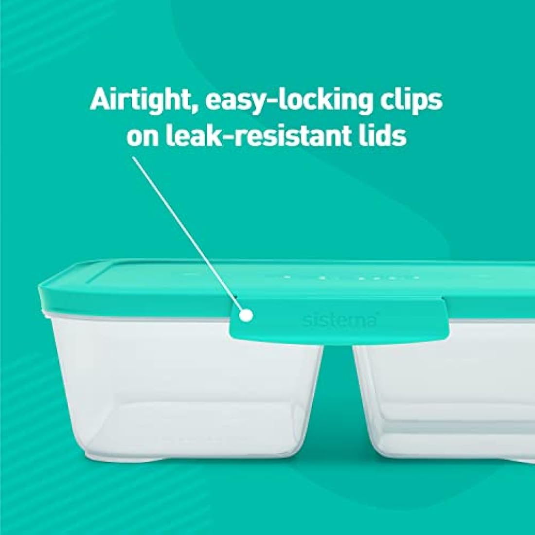 Sistema NEST IT Meal Prep Containers | 1.9 L | Airtight Food Storage Containers with Compartments & Lids | School Lunch Boxes | Green | 5 Count