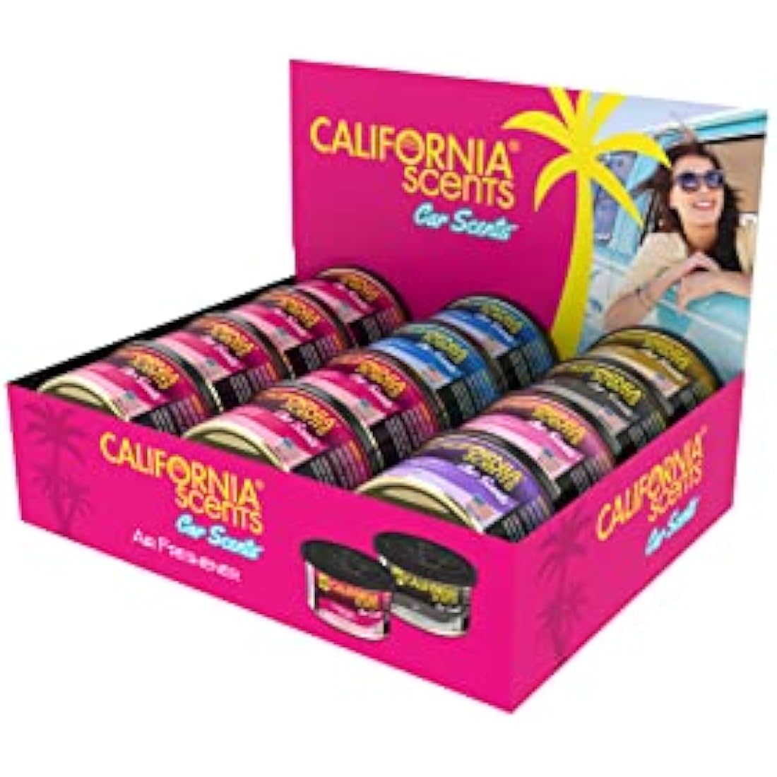 Car Air Fresheners, California Scents Car Scent, Long Lasting, Set of 12, Assorted
