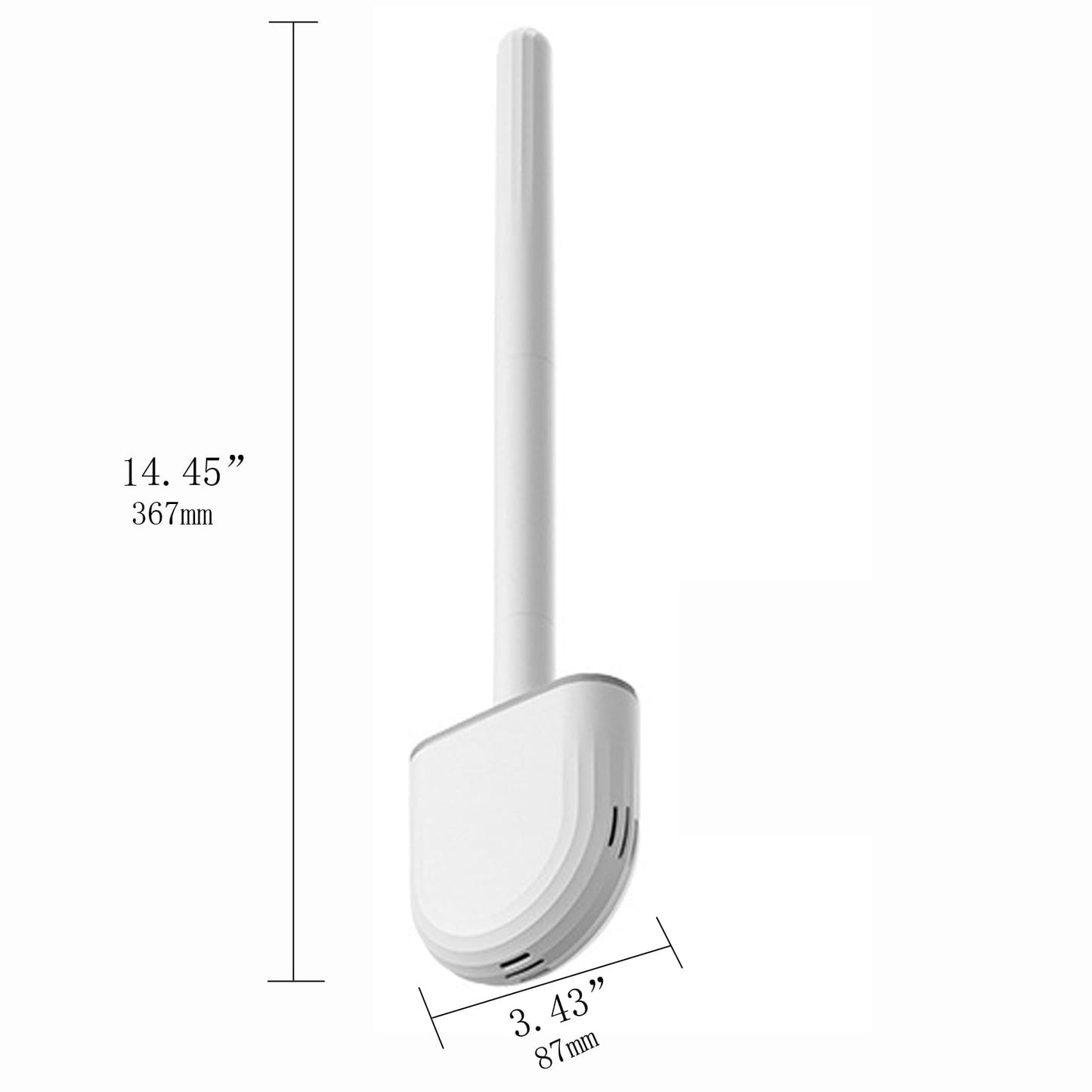 Lansonee Silicone Toilet Brush with Holder, White