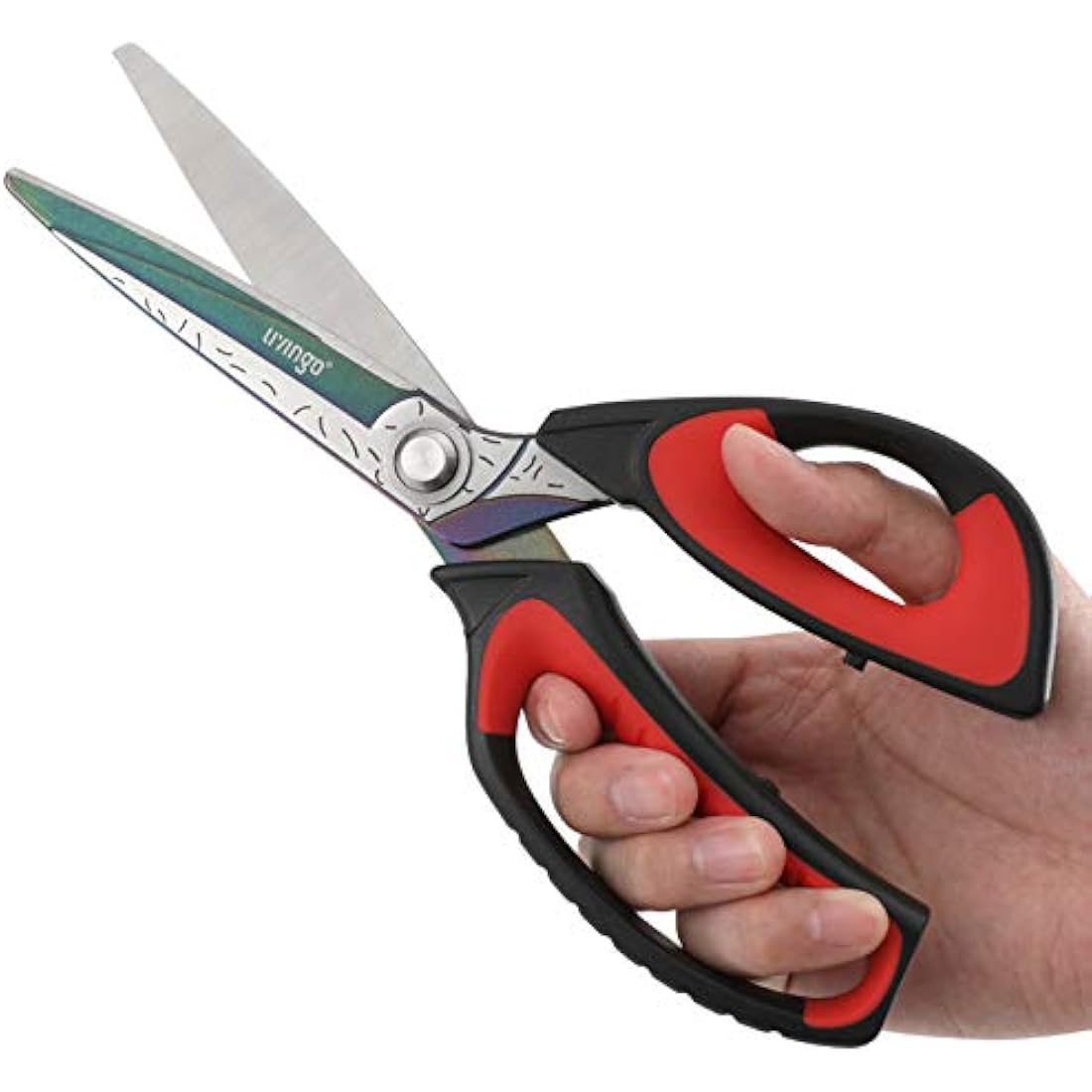 LIVINGO 10" Multipurpose Heavy Duty Scissors, Titanium Coating Ultra Sharp Forged Stainless Steel Tool Industrial Cutting Shears for Fabric, Dressmaking, Carpet, Material, Household, Gardening