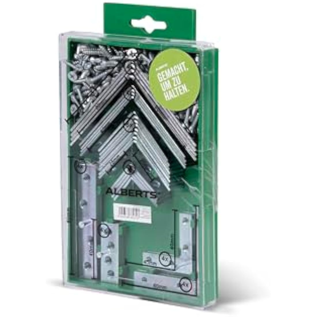 GAH-Alberts 332747 Angled Connecting Panels Raw Steel with Yellow Galvanised Surface in Assortment Box