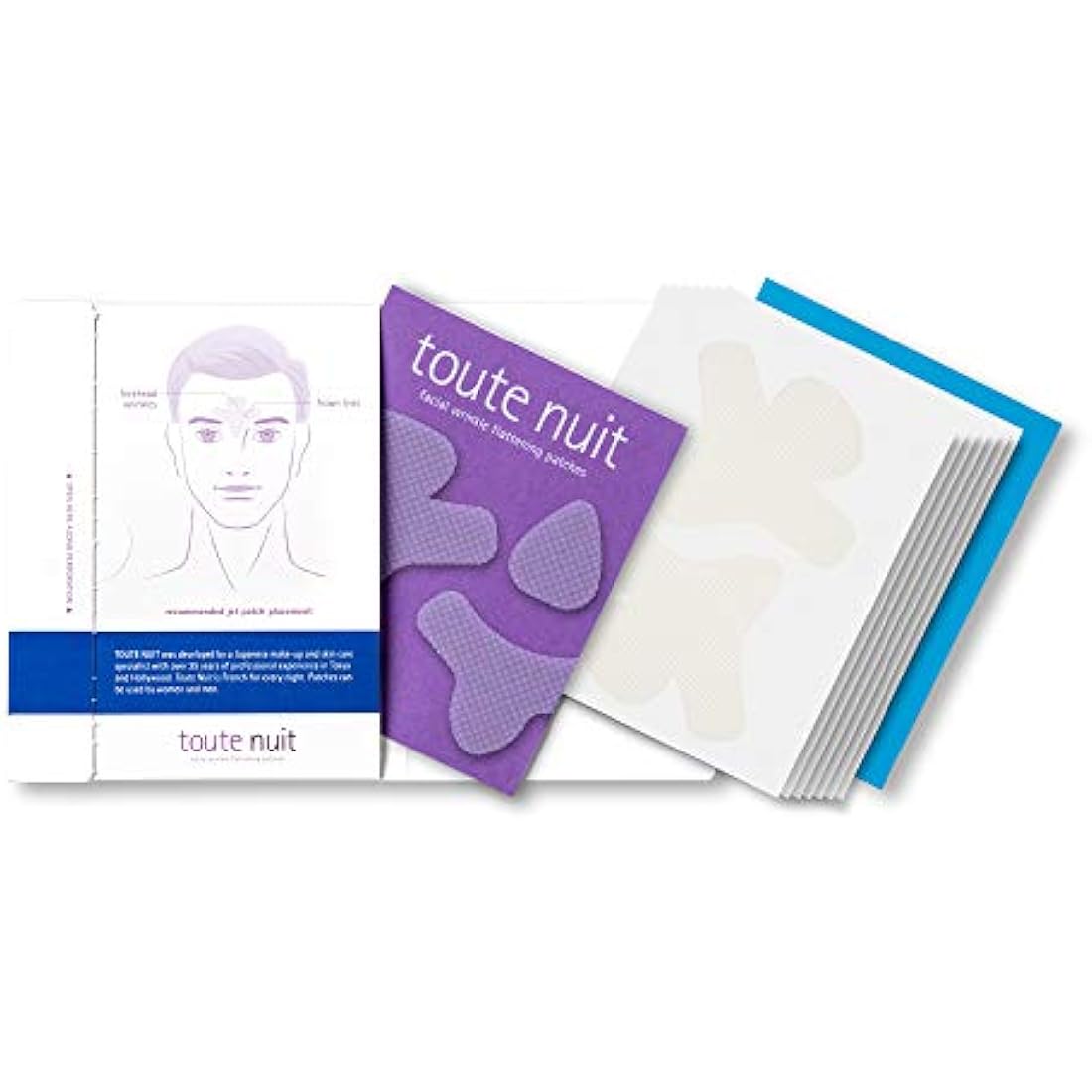 Toute Nuit Facial Wrinkle Flattening Patches - JET Extra Large UNISEX Frown Lines Plus (Anti-Wrinkle Patches/Face Tape)