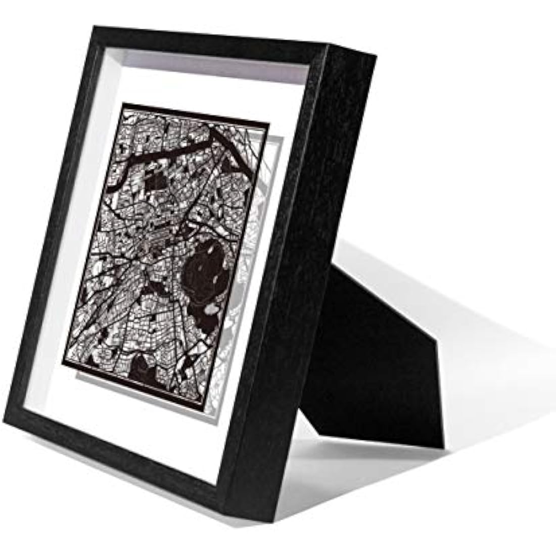 O3 DESIGN STUDIO Edinburgh Marco de Papel para mapas, Black map, Black frame, 9x9 inches, Gift Boxed, 2 background color, self-changing, Paper Art