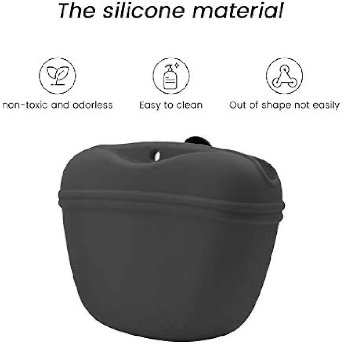 AUDWUD Silicone Dog Treat Pouch,Clip on Portable Training Container,Convenient Magnetic Buckle Closing and Waist Clip,No BPA