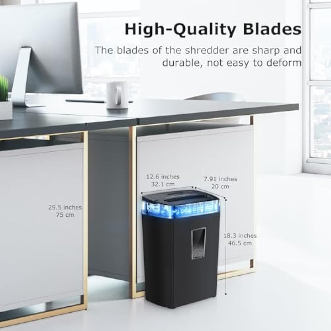 Bonsaii 12-Sheet Cross Cut Paper Shredder, Home Heavy Duty Shredder, P4 Security(5x20mm), 5-Minute Continuous Shredding, Shreds Credit Cards, Mails & Staples, 21L Bin(C275-A)