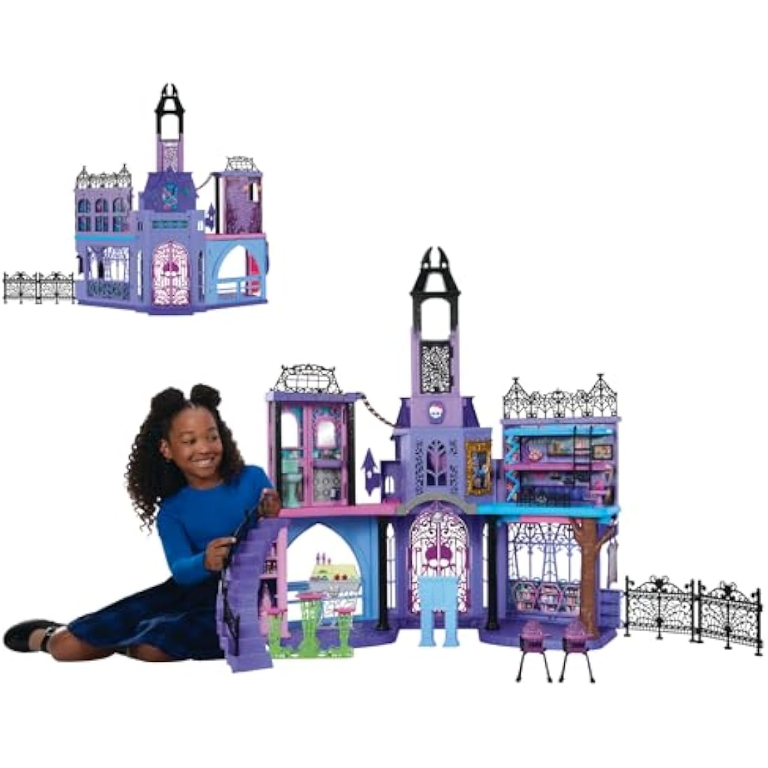 Monster High Doll House, Haunted High School Playset with 7 Play Areas and 35+ Storytelling Pieces including Furniture and Accessories