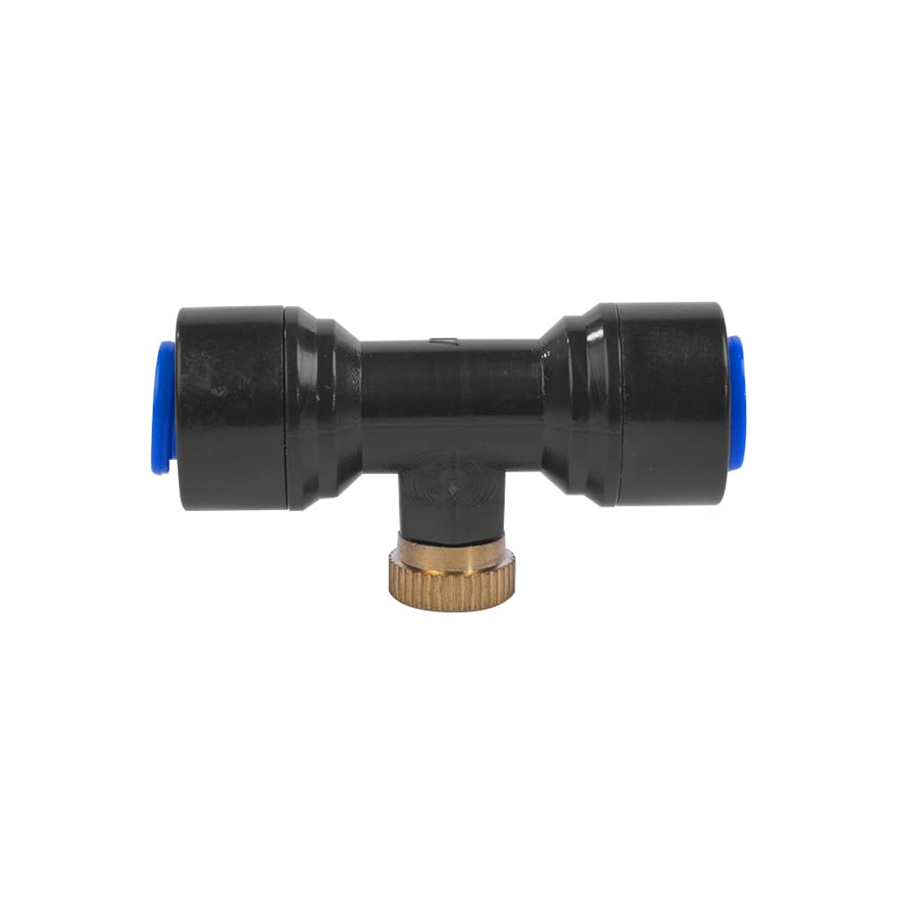 VOANZO 10 Pieces T-Piece Water Pipe Connector with Brass Mist Nozzles - Irrigation System Sprayer Sprinkler Spray Nozzle T-Connector for Outdoor