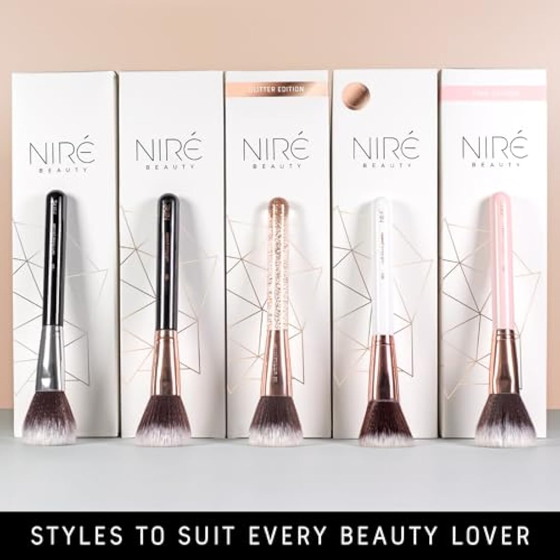 Niré Beauty Professional Makeup Brushes - 15-piece Award Winning Vegan Makeup Brush Set with Case, Blending Sponge, Brush Cleaner, Guide, Gift Box