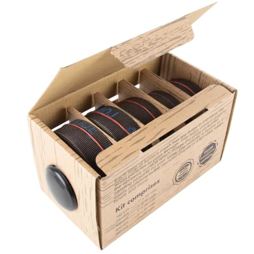 O'SKOOL Turners Mesh Sanding Abrasive Roll with Dispenser – 5 Grits Variety Pack (180, 240, 320, 400, 600)