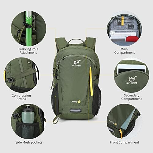 SKYSPER Small Hiking Backpack, 20L Lightweight Travel Backpacks Hiking Daypack Rucksack Women Men for Trekking Backpacking Outdoor Sports