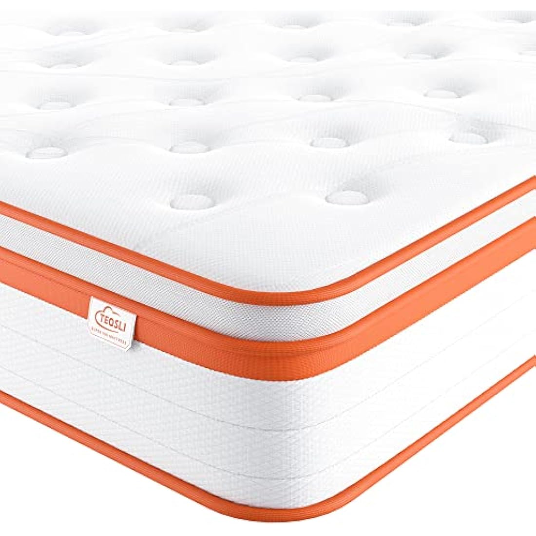 TeQsli Single Mattress 3FT, 10 Inch Gel Memory Foam 7 Zone Orthopedic Single Mattress Pocket Sprungs Wave Foam Hybrid - Medium Firm Motion - Isolation 90x190x25 cm