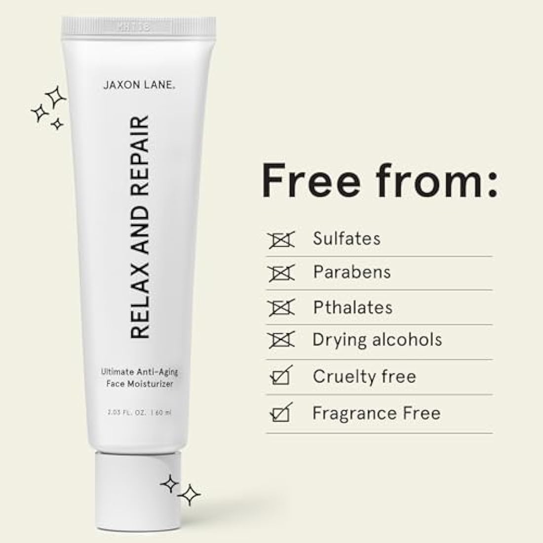 RELAX AND REPAIR Anti Aging Face Moisturizer for Men | Anti Wrinkle Cream for Face, Night Cream, Eye Cream with Niacinamide (Vitamin B3), Hyaluronic Acid, Vitamin E & Ceramides For Skin by Jaxon Lane