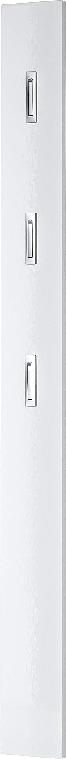Germania Coat Rack Panel 3255, with fold-out coat hooks, in White High Gloss, 15 x 170 x 4 cm (WxHxD), 3255-84