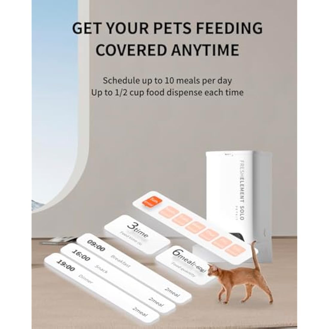 PETKIT Automatic Cat Feeder, 2.4GHz Auto Cat Feeder with App Control 3L, Low Food & Blockage Sensor, 304 Stainless Steel Bowl, Fresh Lock Technology,1-30 Meals/Day Anti-Clog Pet Feeder, White