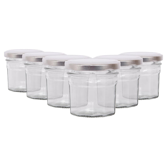 90ml Glass Jam Jars with Lids - Pack of 6