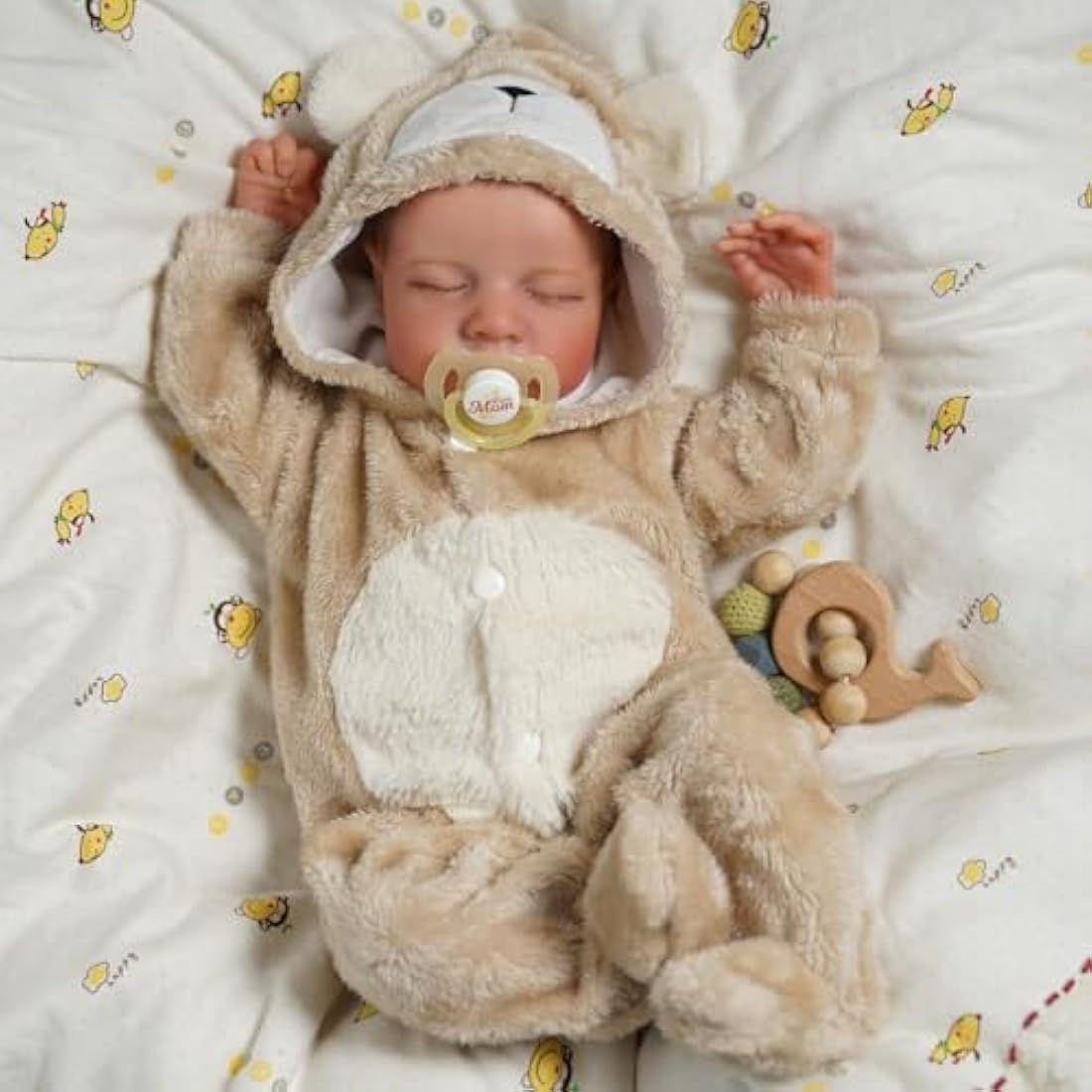 BABESIDE Lifelike Reborn-Baby Dolls Boy 17 Inch Handmade Realistic Reborn Babies Dolls Newborn Baby with Softness Silicone Vin-yl Body Real Life Baby Dolls with Toy Accessories Close Eye