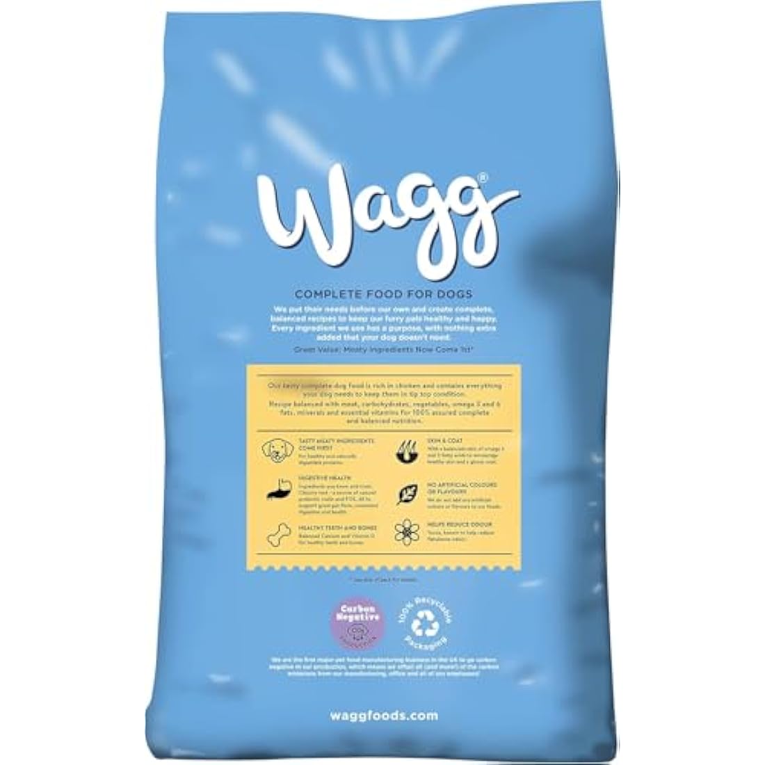 Wagg Meaty Goodness Complete Dry Adult Dog Food Chicken Dinner 12kg - Meaty Ingredients Come 1st