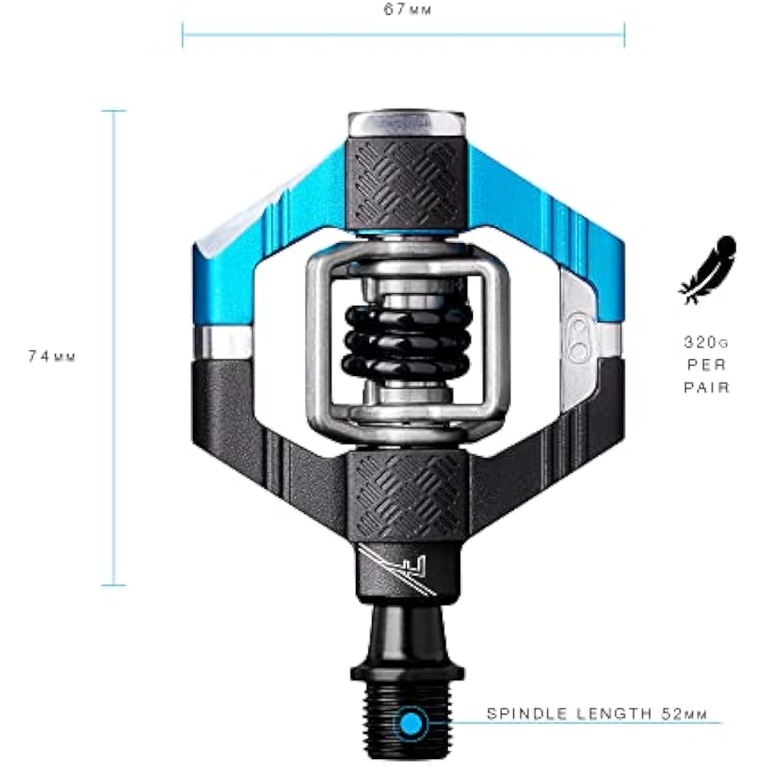 Crankbrothers Candy Clip-In MTB Bike Pedal - Gravel/XC/Trail Lightweight Bicycle Pedal, 4 Sided Entry, Customizable Float, Premium Bearings