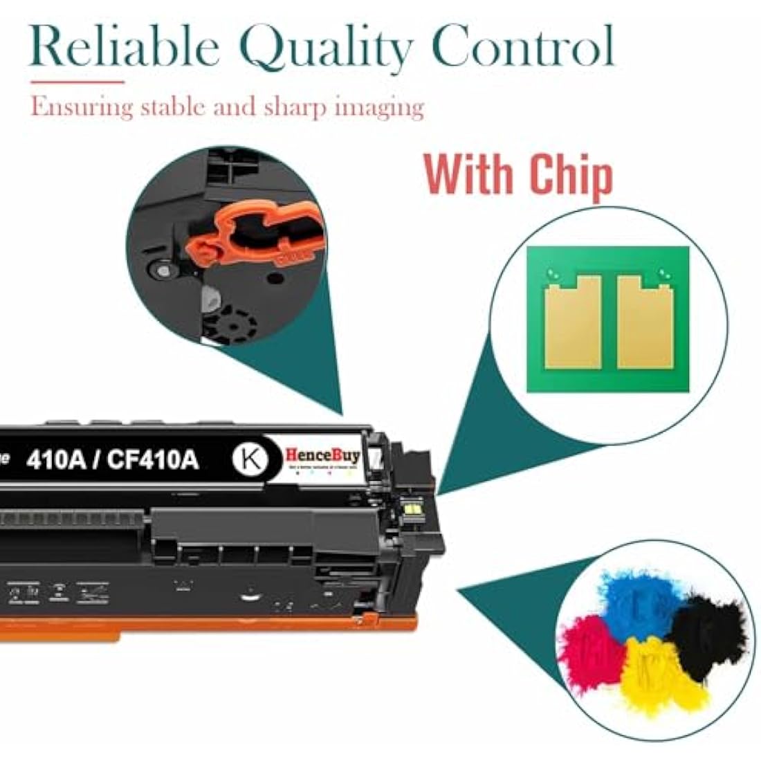HenceBuy 410A Toner Cartridges Compatible for HP 410A CF410A 410X CF410X for Color LaserJet Pro MFP M477fdw M477fdn M377dw M452nw M452dn M477fnw Black Cyan Magenta Yellow (4-Pack)