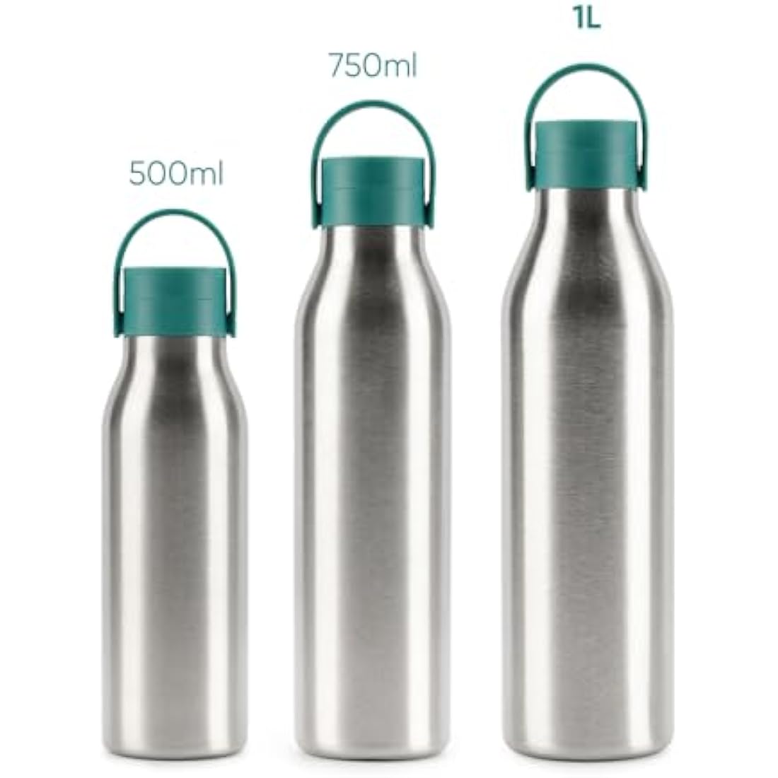 Circular & Co 1L/1000ml Recycled Stainless Steel Reusable Drinks Water Bottle – Insulated, Double Walled, Ecofriendly – Leakproof Lockable Lid – Dishwasher Safe, BPA & Melamine Free (Aquamarine Green)