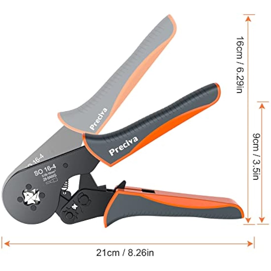 Bootlace Ferrule Crimping Tool, Preciva 0.08-16mm²/AWG 28-5 Ferrule Crimper-Tool with 1200pcs Ferrules, Self-Adjsutable Ratchet Wire Crimping-Tool,Wire Terminal Device Set