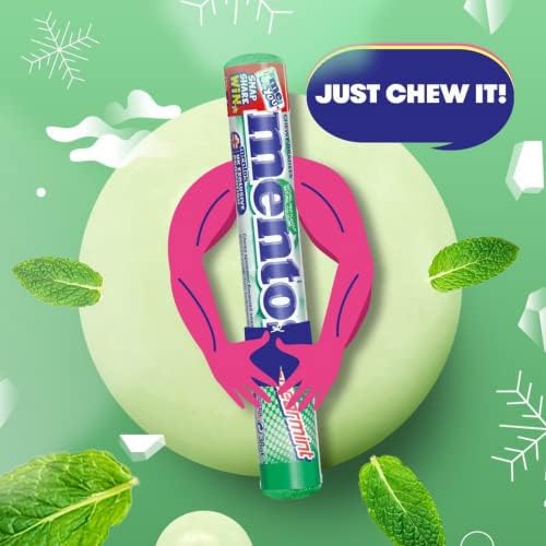Mentos Spearmint Soft Mints, Refreshing Chewy Sweets With Natural Colours, Suitable for Vegetarians - 40 Rolls