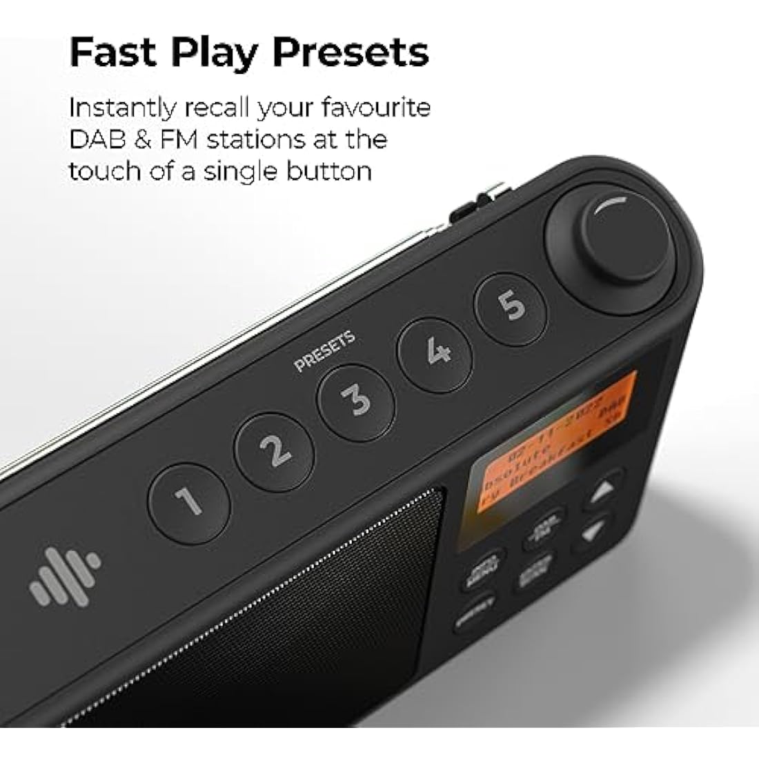 DAB Radio Portable, DAB Plus/DAB Radio, FM Radio, Small Radio, Portable Radios Mains and Battery, USB Charging for 15 Hours Playback, Large LCD Display (Spectrum by iBox)