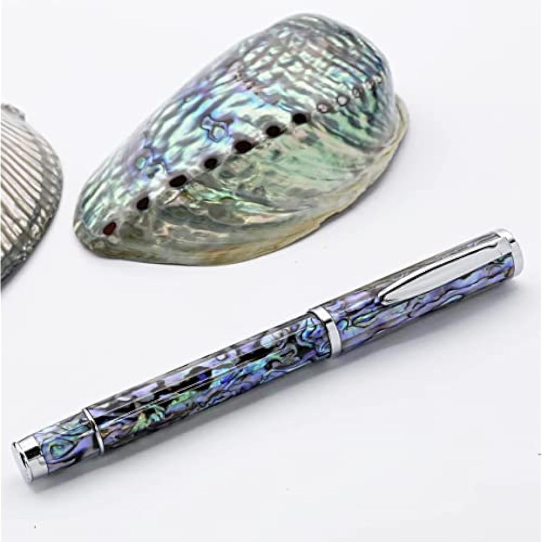 LACHIEVA LUX Nice Stunning Sea Shell Abalone Rollerball Pen with German-made Refill, Luxury Pen Gift for Woman, Man, Professional for Writing
