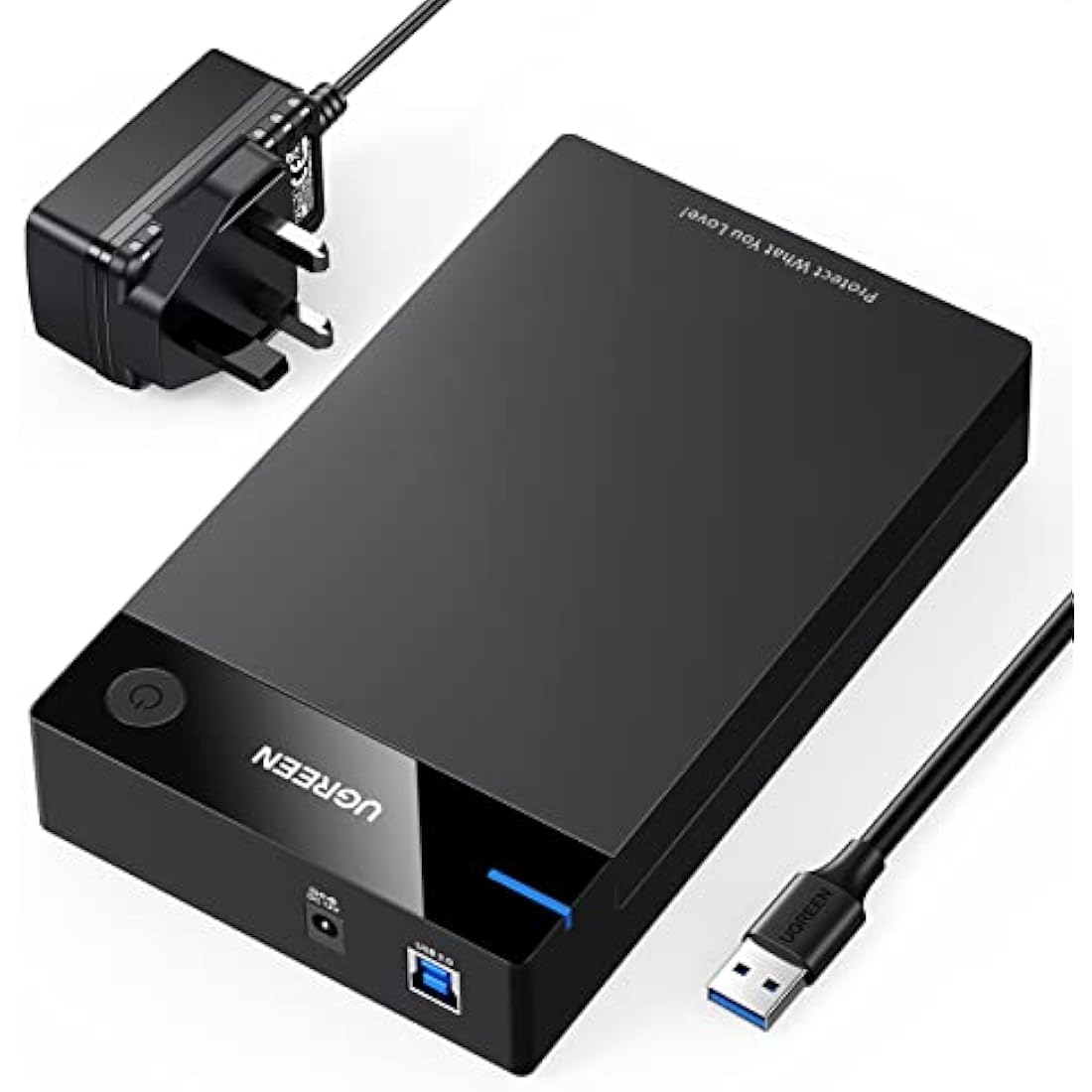 UGREEN Hard Drive Enclosure, USB 3.0 to SATA HDD Caddy for 2.5 3.5 inch SSD HDD Disk up to 22TB with DC Power Adapter, Tool-free Lay-Flat Hard Drive Docking Station for Windows Linux macOS, PS4, Xbox