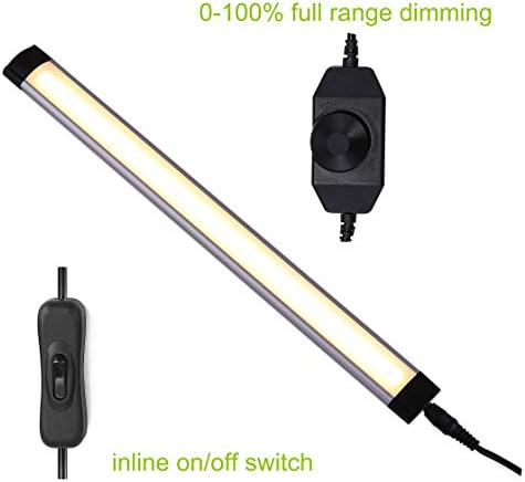 AlBOO Under Cabinet Kitchen Light - Wired LED Dimmable Warm White, 28cm Cupboard Light 12V Plug-in With Mains, Ultra Thin Fixture for Counter Display - 4 Pack