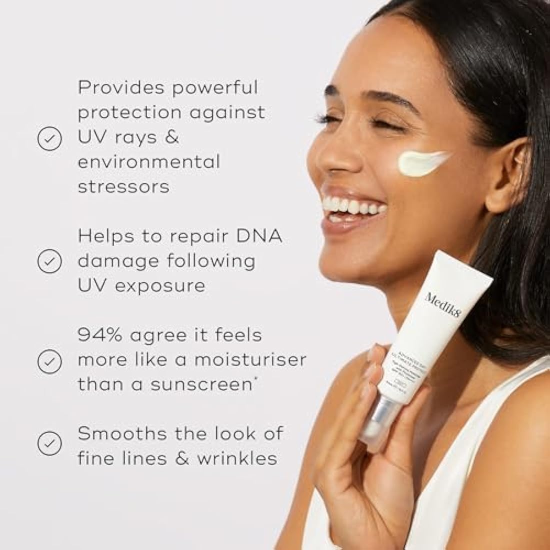 Medik8 Advance Day Ultimate Protect - SPF 50+ Age-Defying Moisturiser with Photolyase SPF 50+ PA++++ - Hydrating & Non-Greasy UV Protection - With Age-Defying DNA Repair Enzymes - 50ml