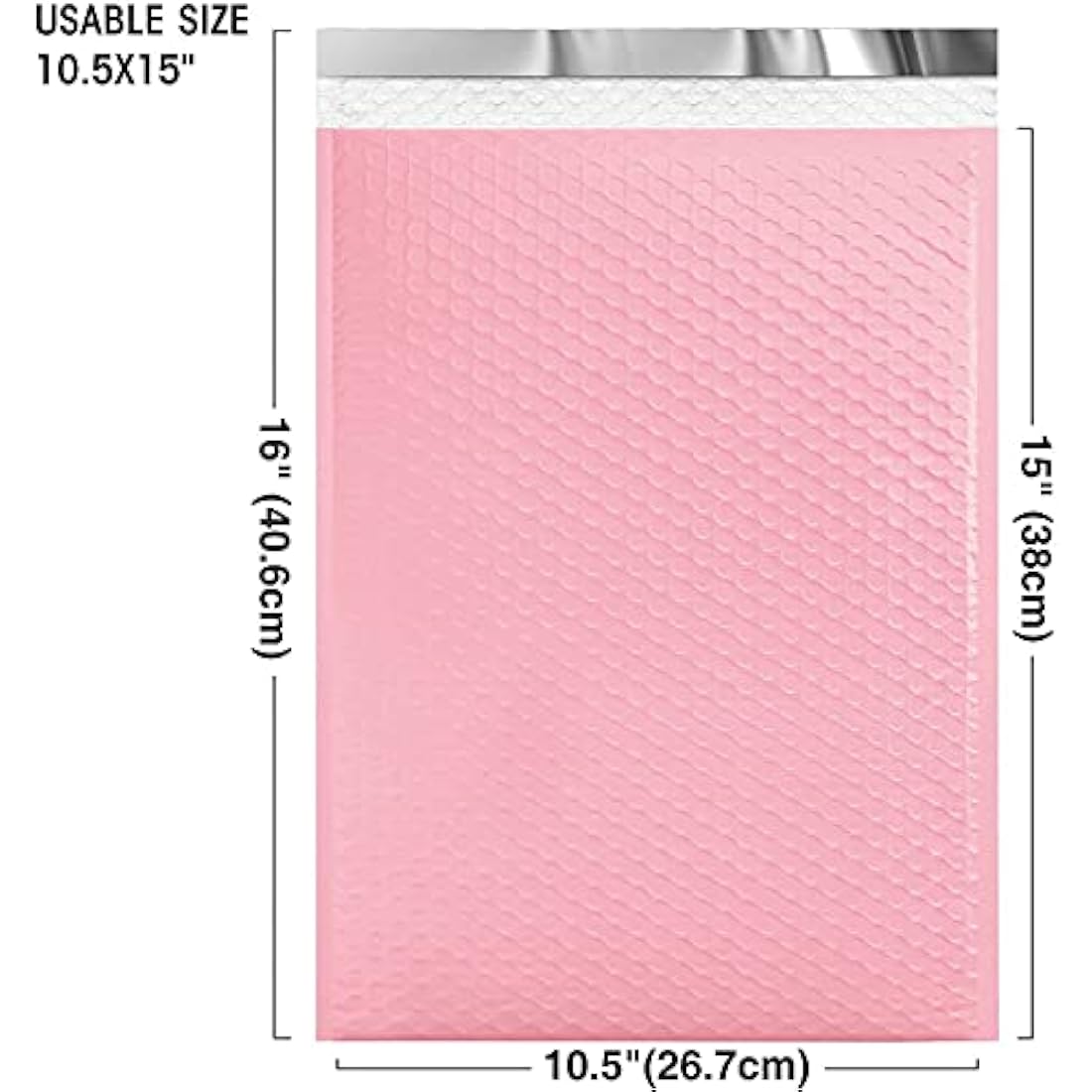 Switory 25Pcs Poly Bubble Mailers Padded Envelopes Bulk Bubble Lined Wrap Polymailer Bags for Shipping/Packaging/Mailing Self Seal, Pale Pink (Inside Size: 26.7x38cm)