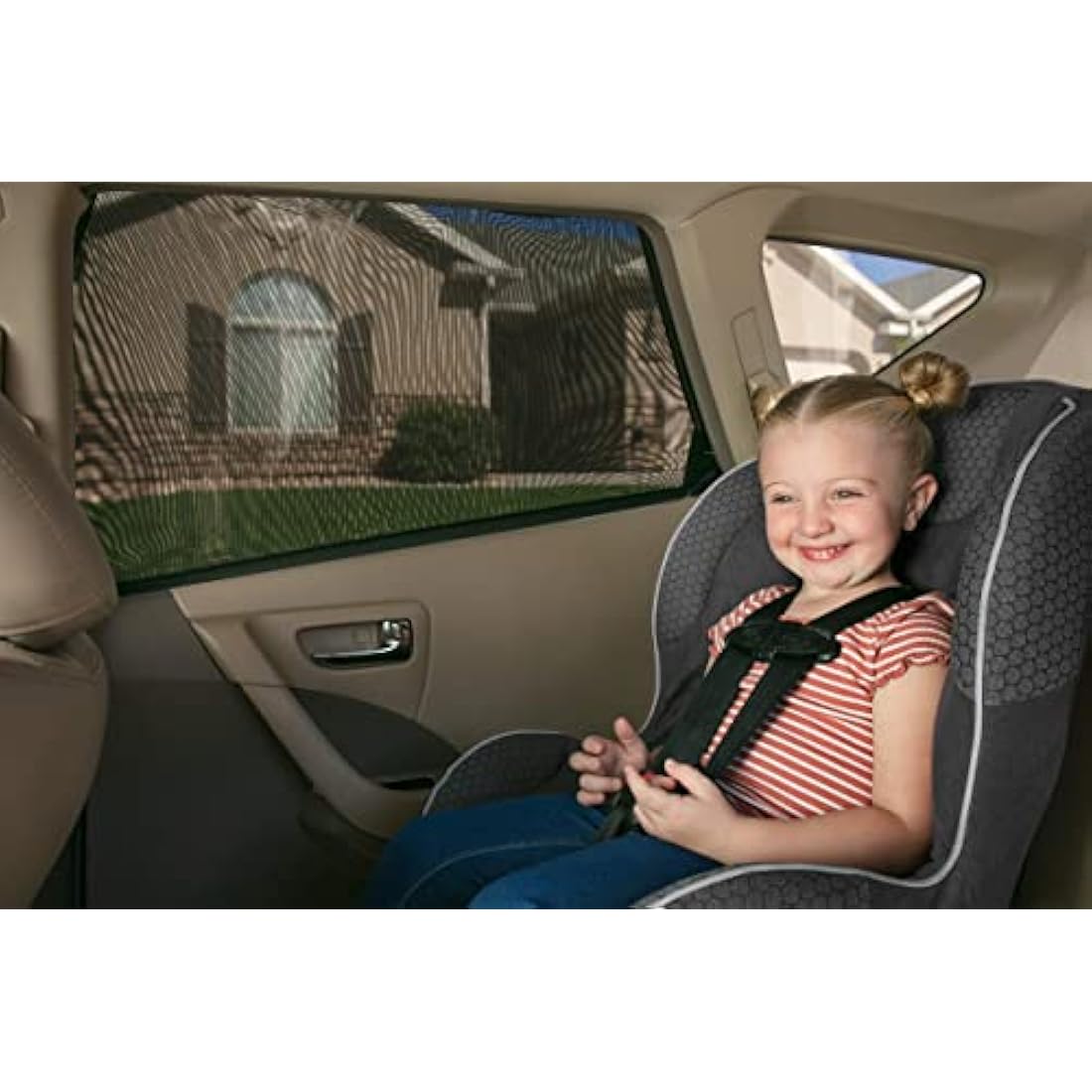 Car Rear Children's Window Shades for Baby (Pack of Two) - Stretchable & Breathable Window Screens for Sun Protection Sunshade, Car Window Shade All-round Protection for Kids - Fits Most Vehicles