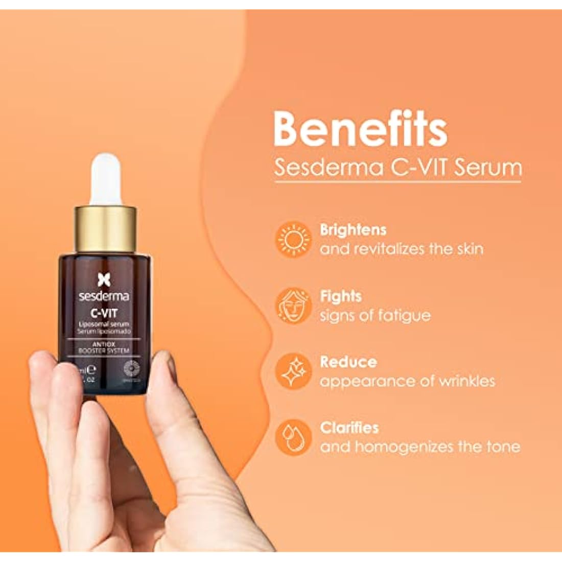 Sesderma | C-Vit Liposomal Serum | Hydrated and Radiant Skin | Antioxidant Serum | First Signs of Ageing | Pigmentation | Vitamin C Serum for Face | Professional Skincare | 30 ml