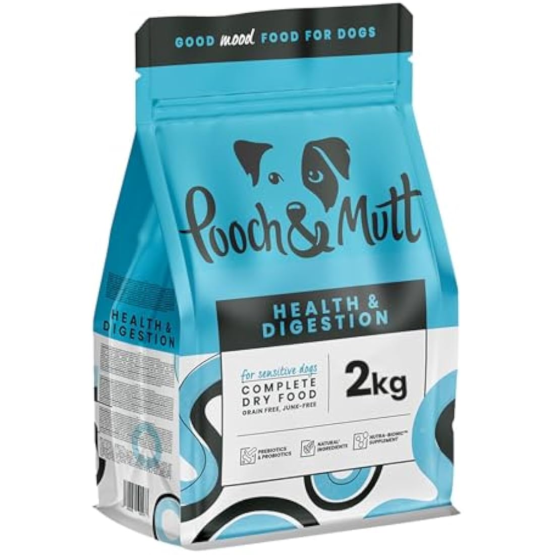 Pooch & Mutt - Health & Digestion, Complete Dry Dog Food (Grain Free), Salmon and Sweet Potato, 2kg