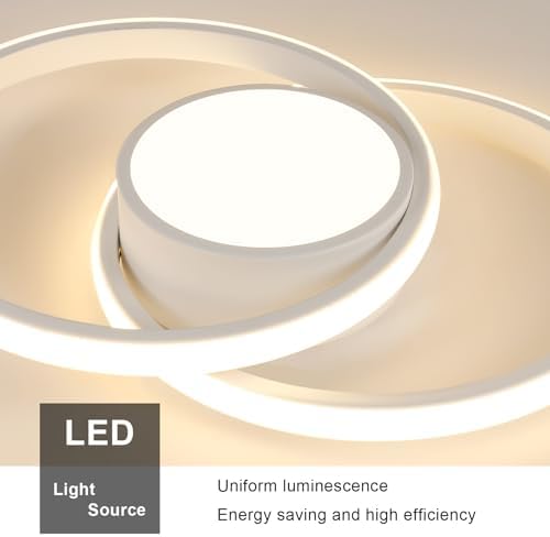 Comely LED Ceiling Light, Bedroom Ceiling Lamp, 42W 4800LM, Warm White 3000K, Rond Modern Ceiling Light for Living Room Kitchen, Dia 40cm
