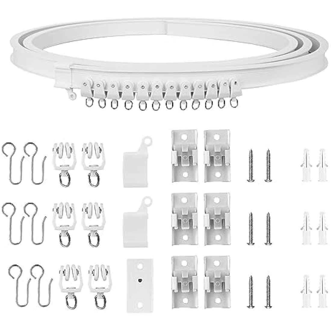 Curtain Rail Ceiling Curtain Track Bendable Flexible Curtain Rails and Fittings for Room Divider,Bay Window,Oval Shower,Bathroom Window,RV Rail, Shower Corner, Hospital Privacy System (3M/10FT)