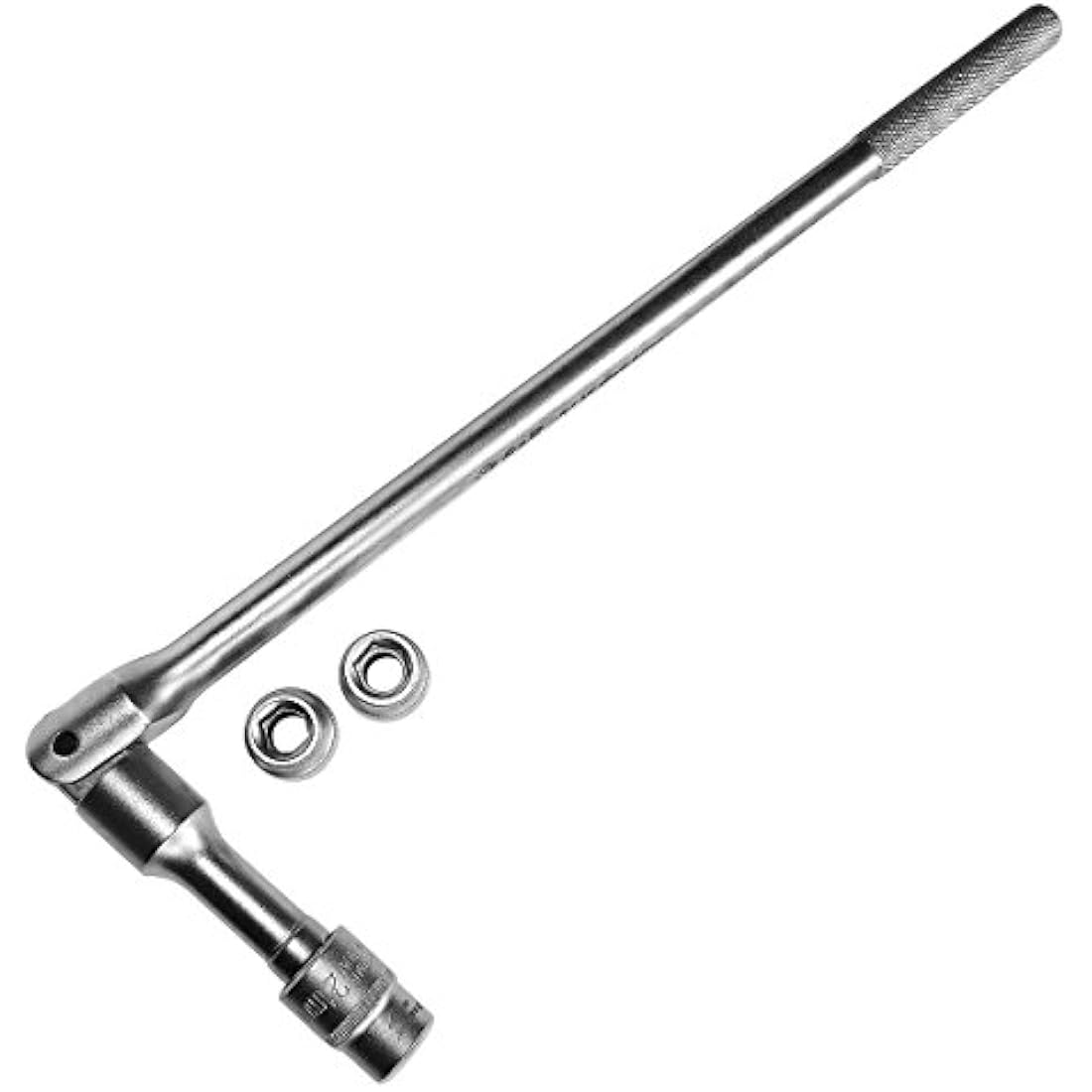 S&R Breaker Bar, Flex Socket Drive Handle Set 3/4 Inch with Extension and 3 Sockets 17mm, 19mm, 21mm, Rotary Push Handle 600 mm, Extra Resilient Ø 22 mm Shatterproof - Industrial Quality